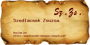 Szedlacsek Zsuzsa névjegykártya